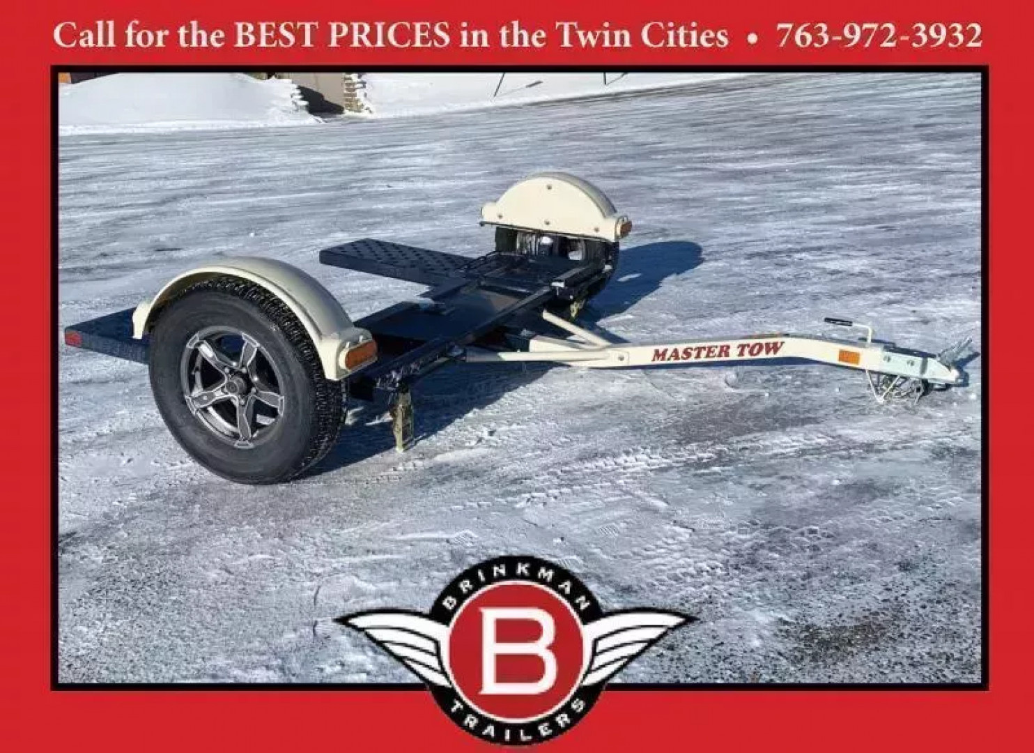 New Master Tow 83" Wide Tilt Bed Tow Dolly - Wheel Straps and Ratcheting Buckles Included!