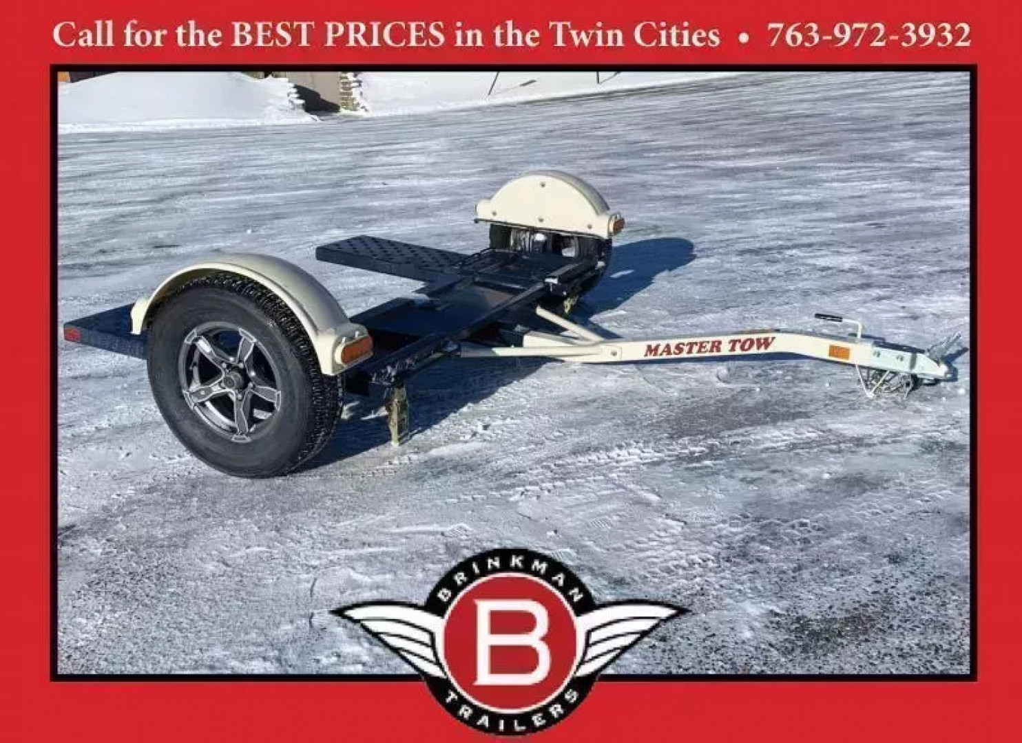 New Master Tow 83" Wide Tilt Bed Tow Dolly - Wheel Straps and Ratcheting Buckles Included!