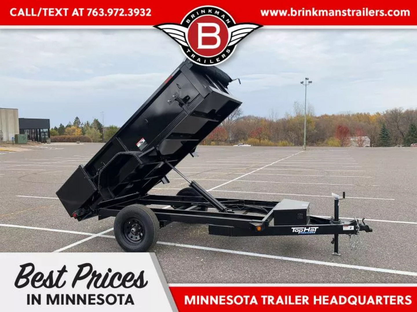 New SALE! Top Quality Top Hat 60x10 Dump Trailer - 5,000#GVWR Single Axle- Single Cylinder Lift System