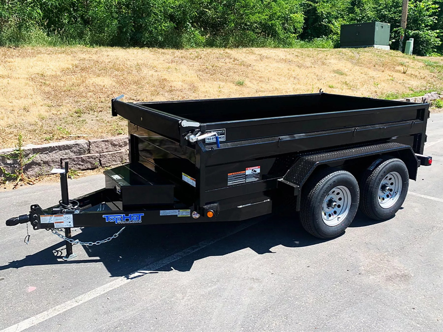 New SALE! Top Quality Top Hat 60x10 Tandem Axle Dump Trailer - 7,000#GVWR - Single Cylinder Lift System