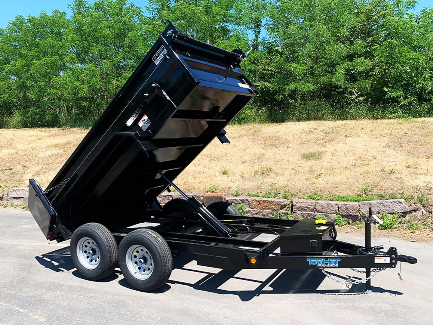 New SALE! Top Quality Top Hat 60x10 Tandem Axle Dump Trailer - 7,000#GVWR - Single Cylinder Lift System