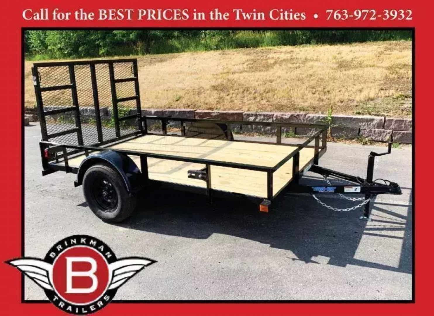 New Top Quality Top Hat 77x10 Open Utility Trailer - Rear Ramp!
