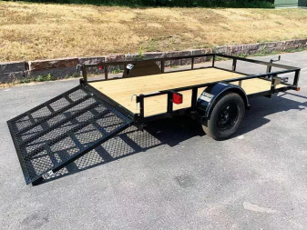 New Top Quality Top Hat 77x10 Open Utility Trailer - Rear Ramp!