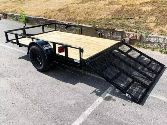 New Top Quality Top Hat 77x10 Open Utility Trailer - Rear Ramp!