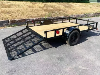 New Top Quality Top Hat 77x10 Open Utility Trailer - Rear Ramp!
