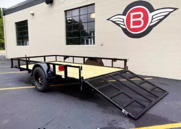 New Top Quality Top Hat 77x12 Open Utility Trailer - Rear Ramp!