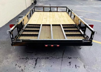 New Top Quality Top Hat 77x12 Open Utility Trailer - Rear Ramp!