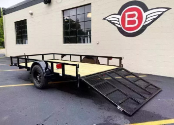 New Top Quality Top Hat 77x12 Open Utility Trailer - Rear Ramp!
