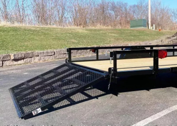 New Top Quality Top Hat 77x14 Open Utility Trailer - Rear Ramp!