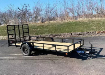New Top Quality Top Hat 77x14 Open Utility Trailer - Rear Ramp!