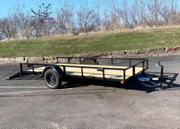 New Top Quality Top Hat 77x14 Open Utility Trailer - Rear Ramp!