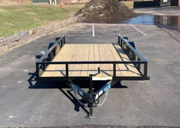 New Top Quality Top Hat 77x14 Open Utility Trailer - Rear Ramp!