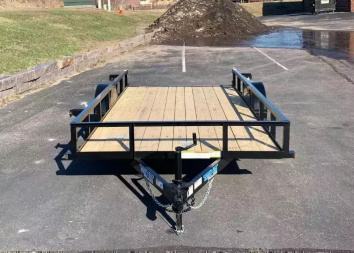 New Top Quality Top Hat 77x14 Open Utility Trailer - Rear Ramp!