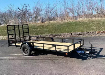 New Top Quality Top Hat 77x14 Open Utility Trailer - Rear Ramp!