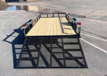 New Top Quality Top Hat 77x14 Open Utility Trailer - Rear Ramp!
