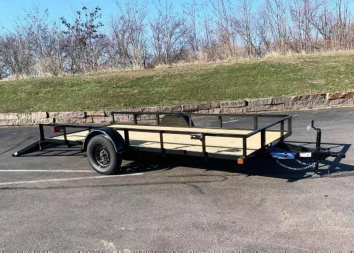 New Top Quality Top Hat 77x14 Open Utility Trailer - Rear Ramp!