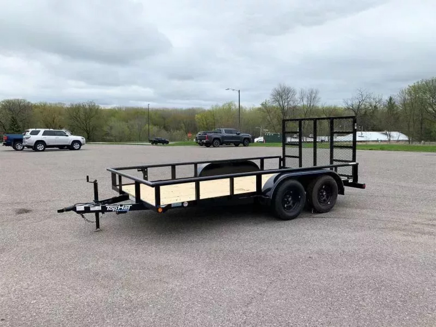 New Top Quality Top Hat 83x14 Tandem Axle Utility Trailer - Rear Ramp!