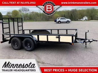 New Top Quality Top Hat 83x14 Tandem Axle Utility Trailer - Rear Ramp!
