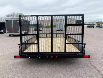 New Top Quality Top Hat 83x14 Tandem Axle Utility Trailer - Rear Ramp!