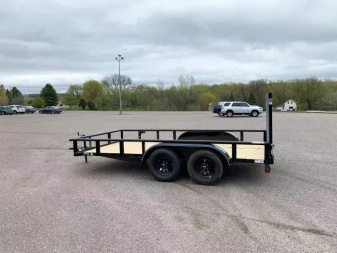 New Top Quality Top Hat 83x14 Tandem Axle Utility Trailer - Rear Ramp!
