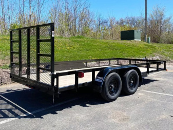 New Top Quality Top Hat 83x18 Tandem Axle Steel Utility Trailer