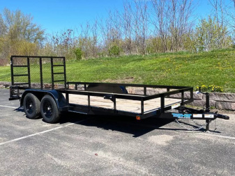 New Top Quality Top Hat 83x18 Tandem Axle Steel Utility Trailer