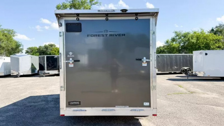 New Lightning 7.5x14 Aluminum Enclosed Trailer - Rear ramp door