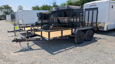 New 2025 Belmont 7x12 Tube Top Utility Trailer w/ Split Gate