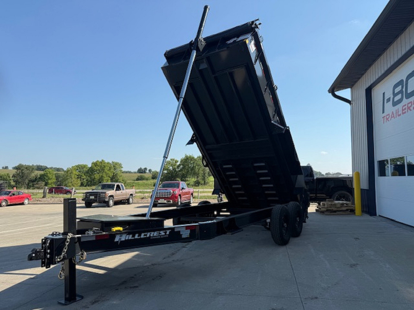 New 2026 Hillcrest Deep Charcoal 7'X16' 15.4K Demco Coupler Dump Trailer