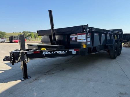 New 2026 Hillcrest Deep Charcoal 7'X16' 15.4K Demco Coupler Dump Trailer