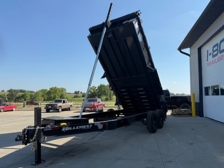 New 2026 Hillcrest Deep Charcoal 7'X16' 15.4K Demco Coupler Dump Trailer