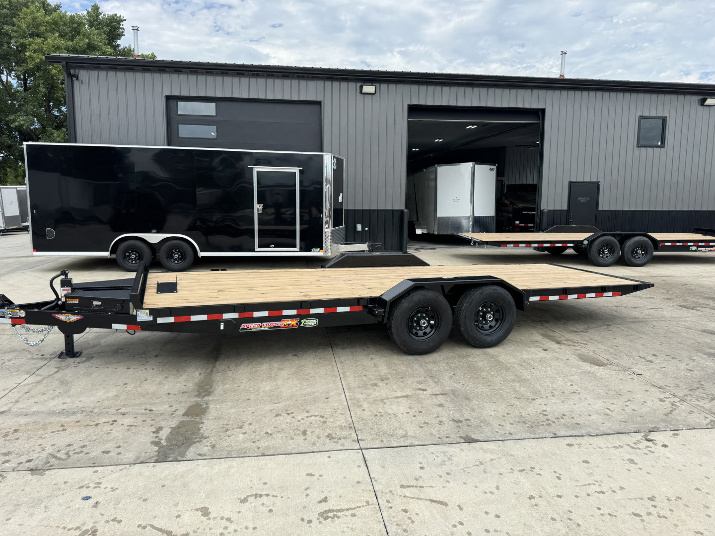New NEW 2025 H&H Speedloader 22’ POWER TILTbed flatbed Trailer 2-7000 lb axles =14K DRIVE OVER FENDERS