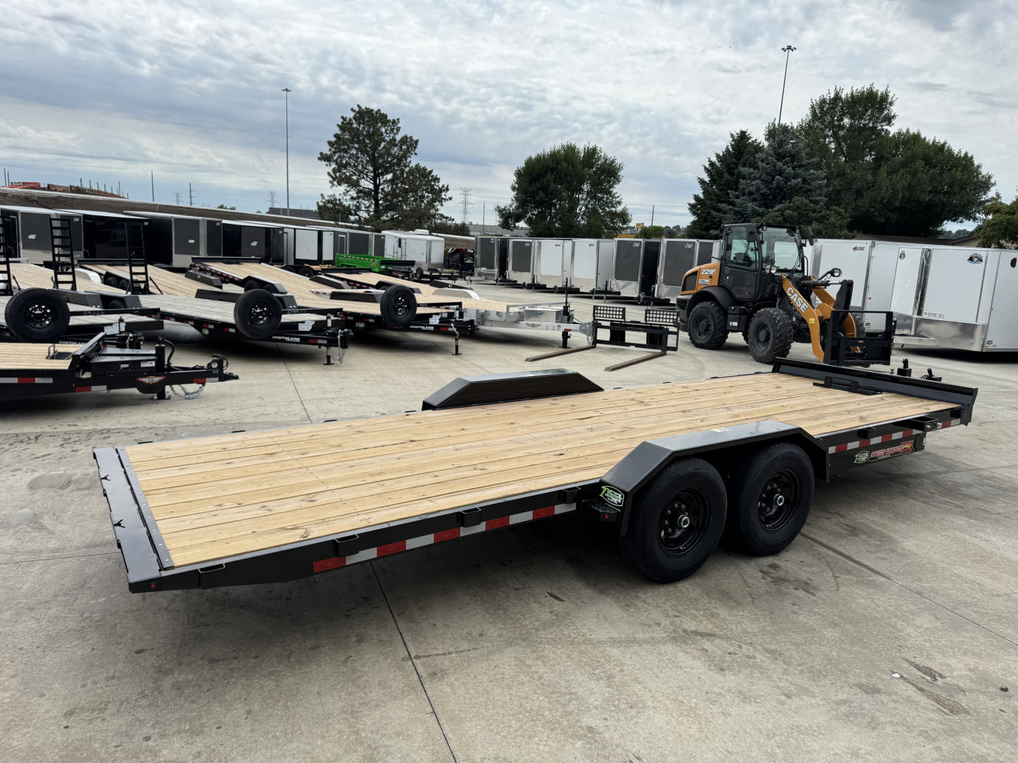 New NEW 2025 H&H Speedloader 22’ POWER TILTbed flatbed Trailer 2-7000 lb axles =14K DRIVE OVER FENDERS