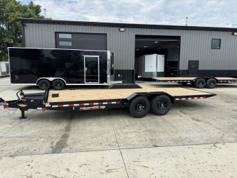 New NEW 2025 H&H Speedloader 22’ POWER TILTbed flatbed Trailer 2-7000 lb axles =14K DRIVE OVER FENDERS