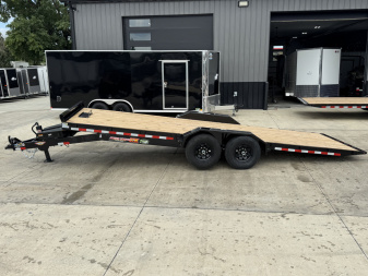 New NEW 2025 H&H Speedloader 22’ POWER TILTbed flatbed Trailer 2-7000 lb axles =14K DRIVE OVER FENDERS