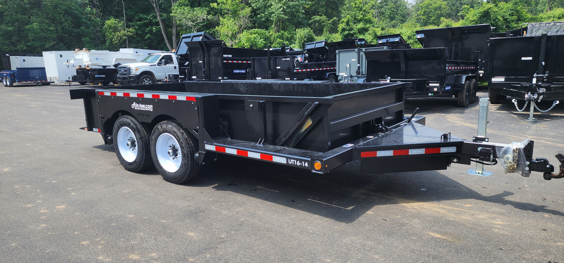 New 6' 3" x 16 Air Tow UT16-14 Drop Deck Utility Flatbed Equipment Trailer 18k w/24" Sides