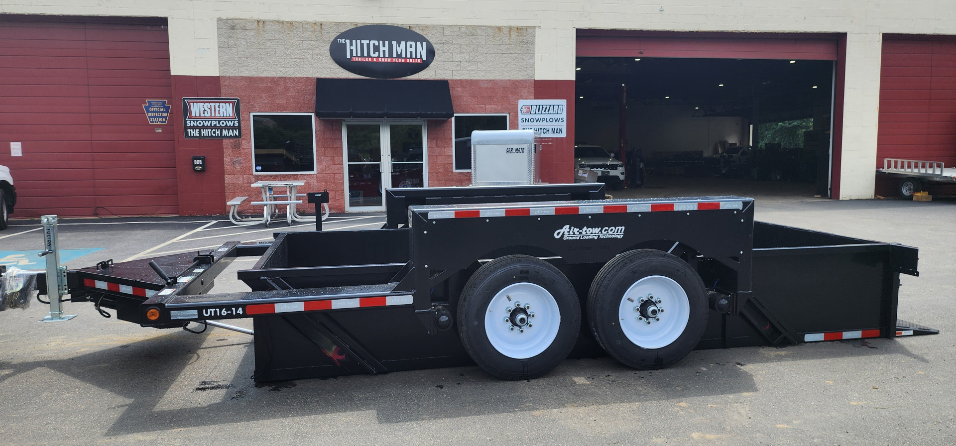 New 6' 3" x 16 Air Tow UT16-14 Drop Deck Utility Flatbed Equipment Trailer 18k w/24" Sides