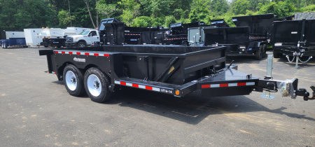 New 6' 3" x 16 Air Tow UT16-14 Drop Deck Utility Flatbed Equipment Trailer 18k w/24" Sides