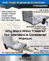 New 2026 Black Rhino *INCOMING* Aluminum 74"x12' Low Profile LPS7812A w/ Bi-Fold Gate ATV Trailer