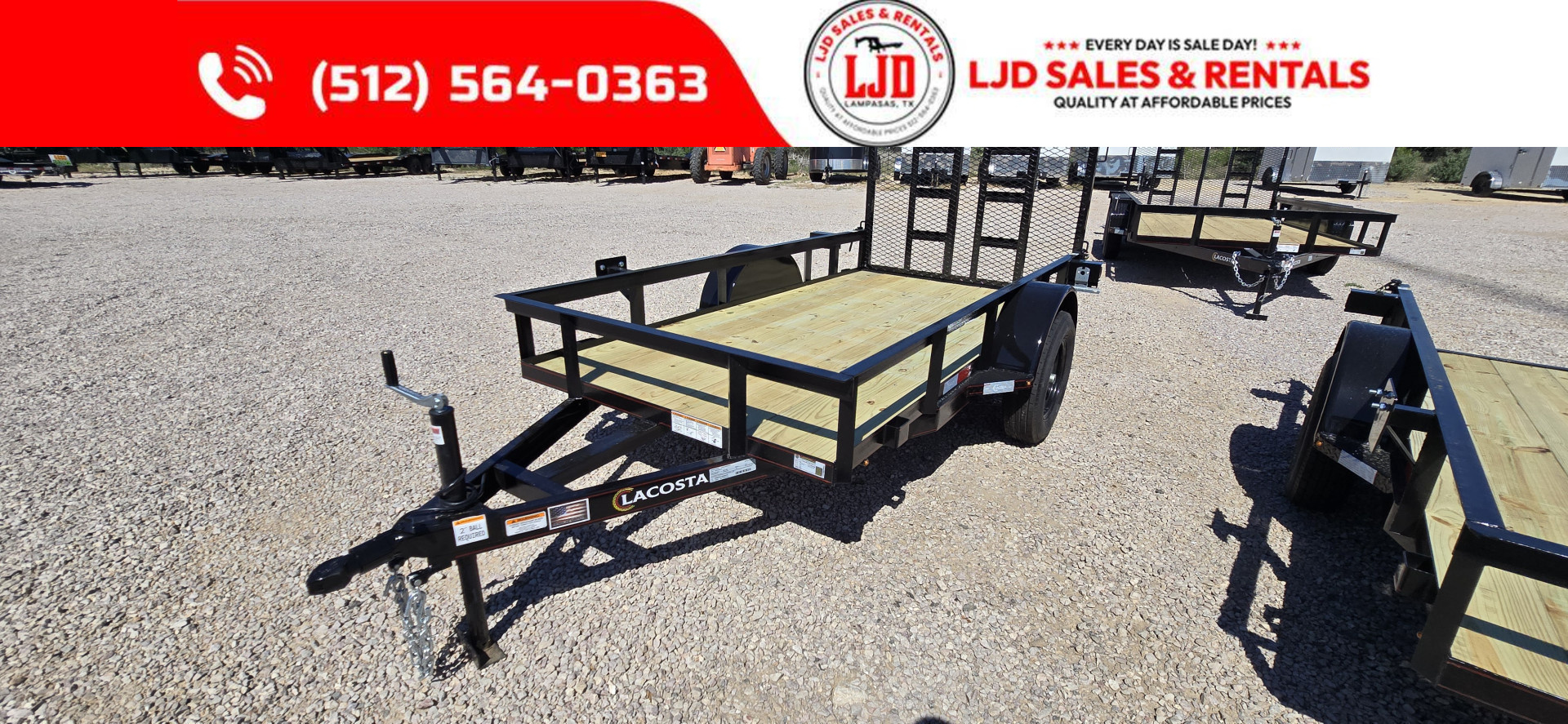 New 2025 Lacosta - Utility Trailer - 6' x 10' - GATE