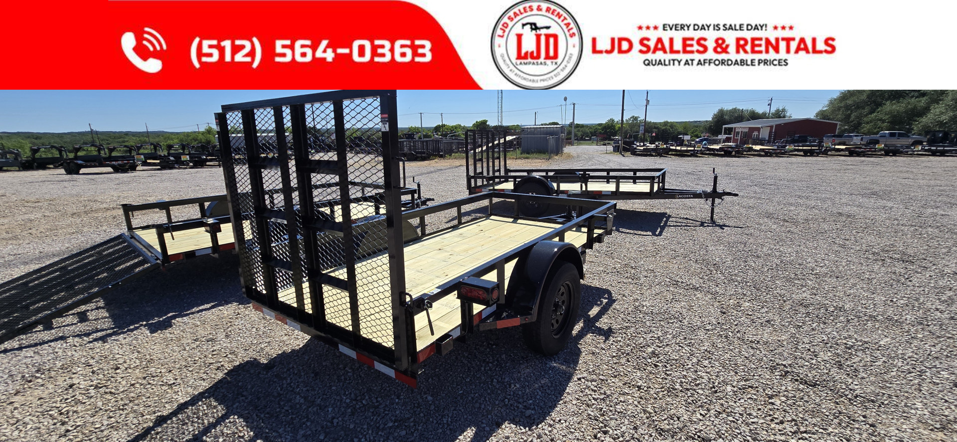 New 2025 Lacosta - Utility Trailer - 6' x 10' - GATE