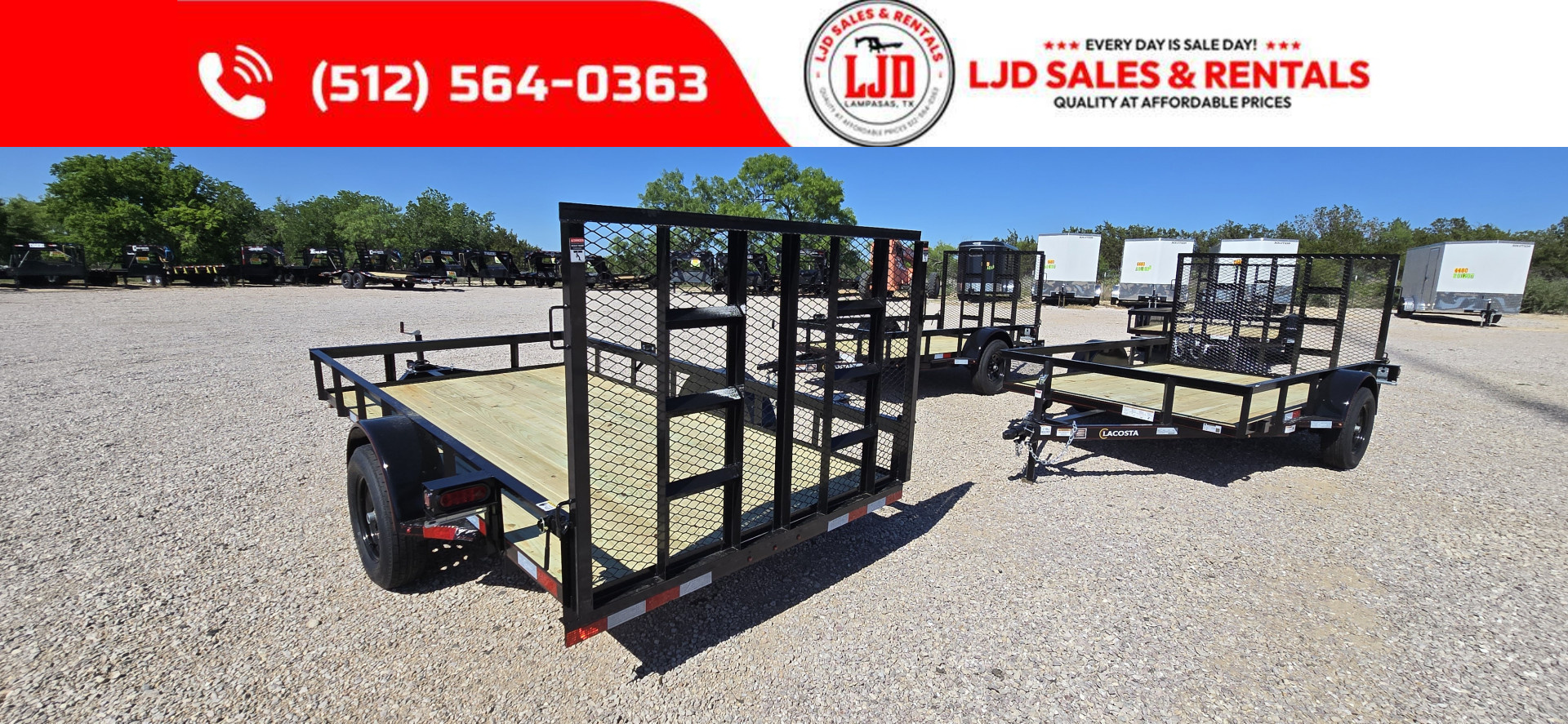 New 2025 Lacosta - Utility Trailer 6' x 12' - Gate