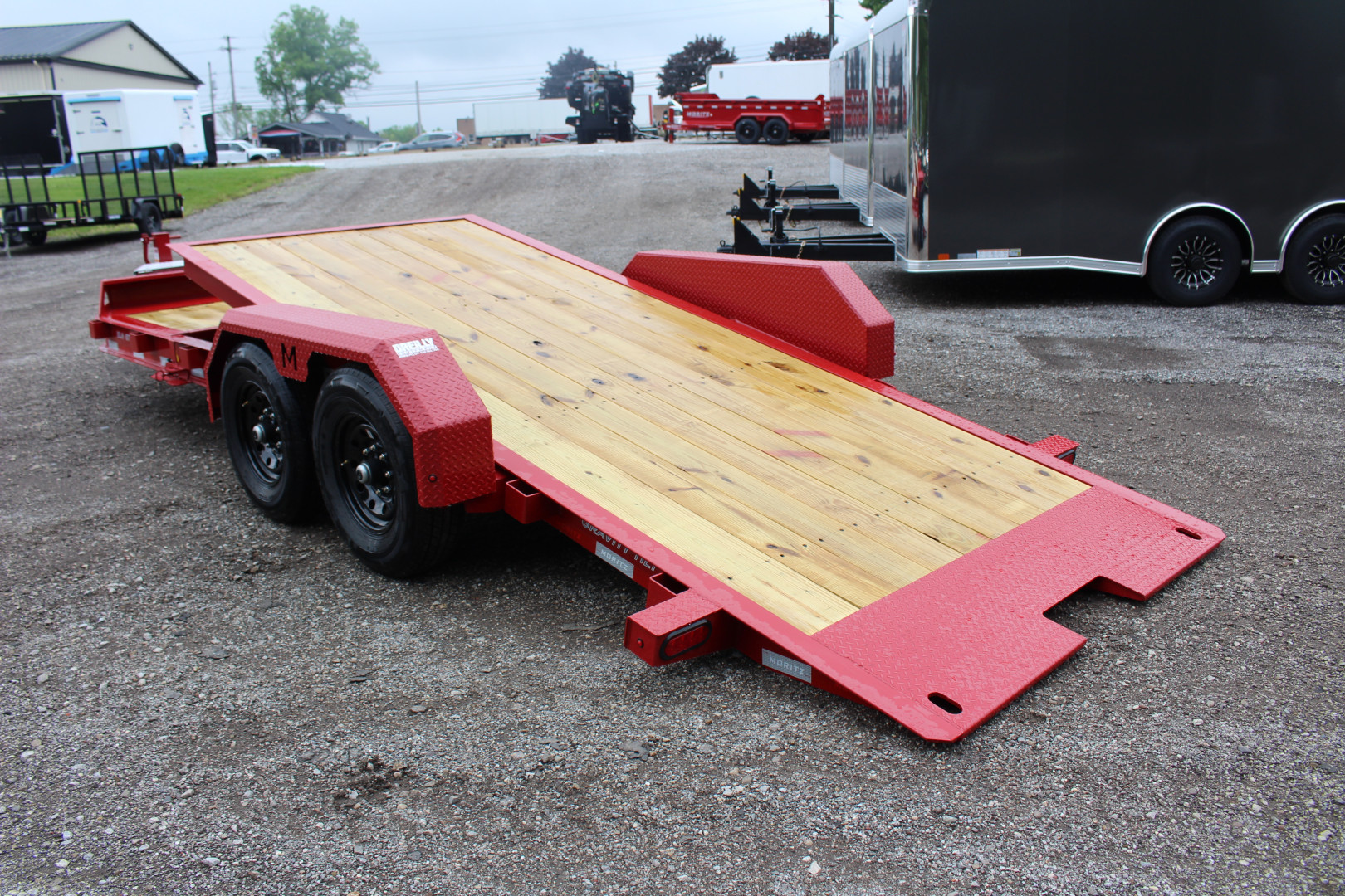 New 2025 Moritz 7' x 16' + 4' Low Pro - Gravity Tilt - Equipment Trailer - 14000# GVW