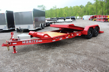 New 2025 Moritz 7' x 16' + 4' Low Pro - Gravity Tilt - Equipment Trailer - 14000# GVW