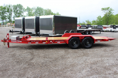 New 2025 Moritz 7' x 16' + 4' Low Pro - Gravity Tilt - Equipment Trailer - 14000# GVW