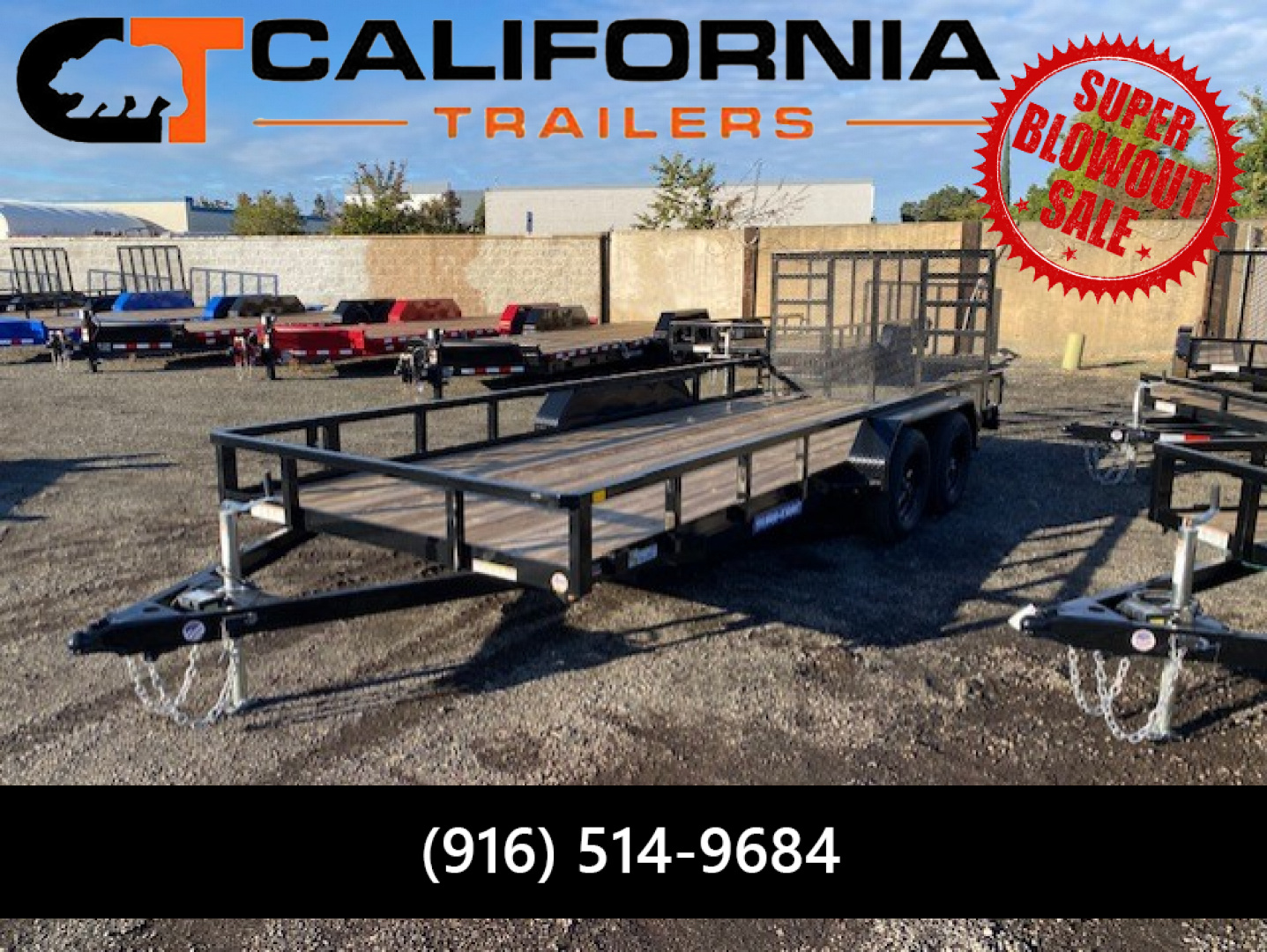 New 7x18 Tandem Axle 7K Tube Top Utility Trailer