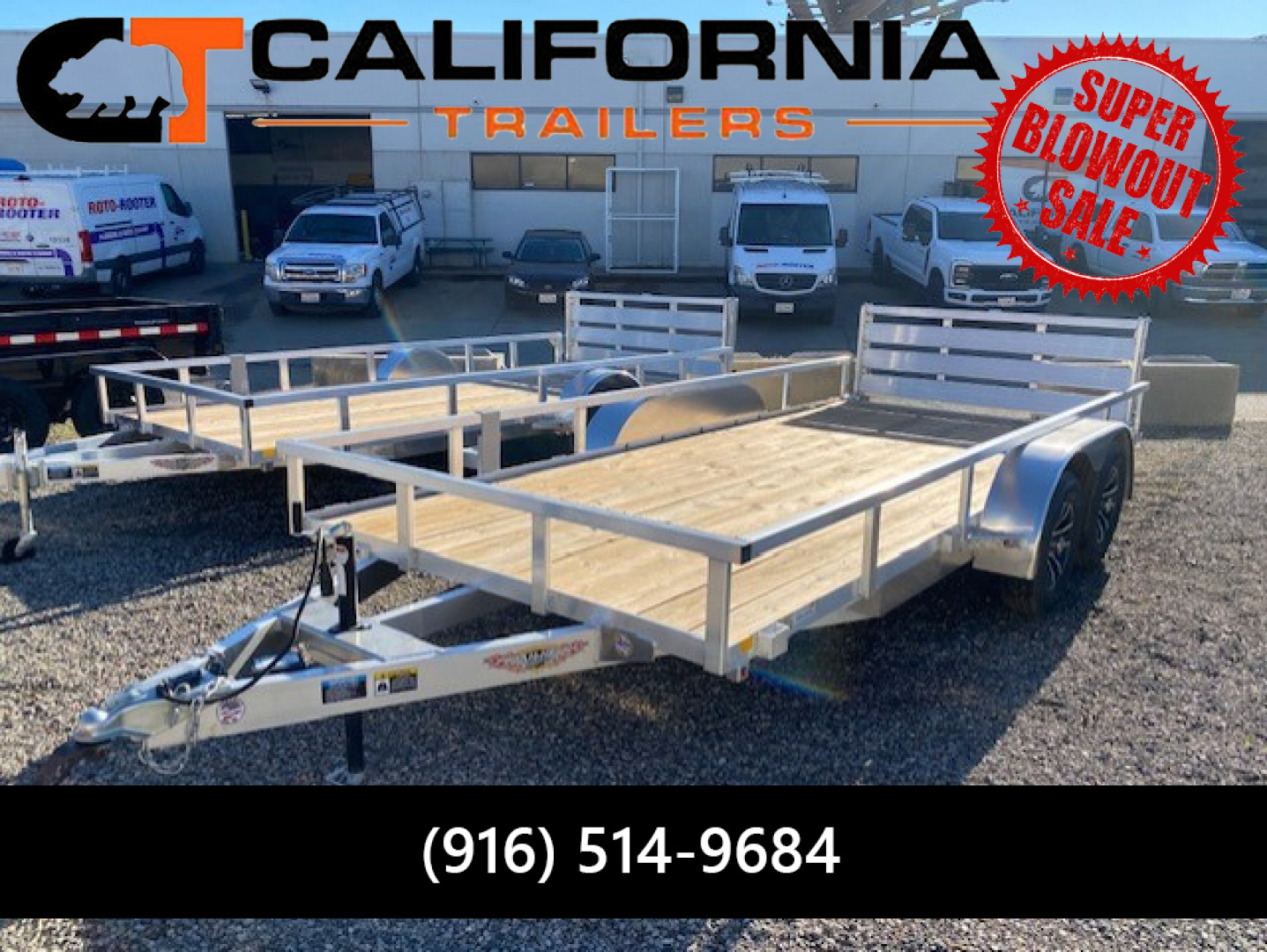 New 82x16 Tandem Axle 7K Utility Trailer