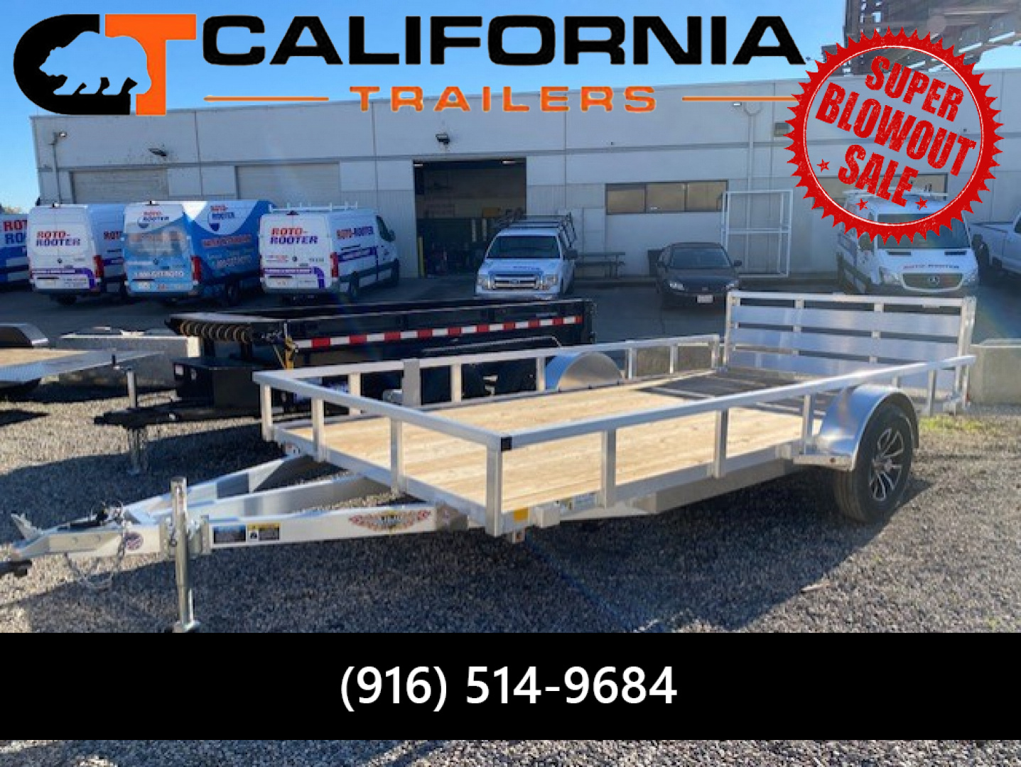 New 82x14 Single Axle 3K Utility Trailer