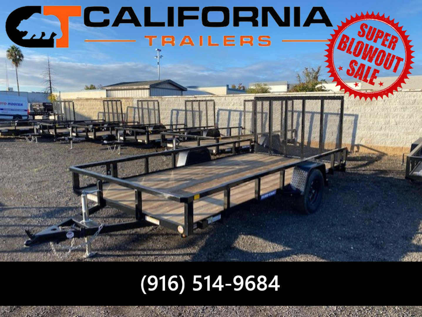 New 7x14 Single Axle 3K Tube Top Utility Trailer