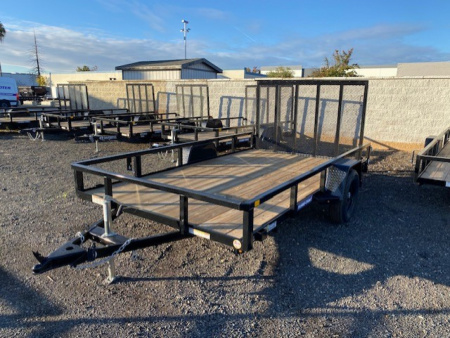 New 7x12 Single Axle 3K Tube Top Utility Trailer